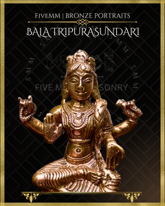 Bala Tripurasundari/ Balambika Panchaloha Bronze Icon -3.5" - Polished finish