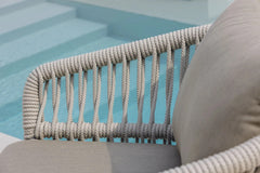 Thoma Outdoor Garden Balcony Sofa Set 2 Seater , 2 Single Seater 1 Center Table Set, Braid & Rope (Beige)