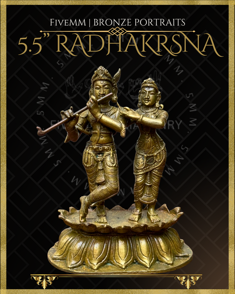 Radha Krishna Panchaloha Bronze Icon - 5.5"