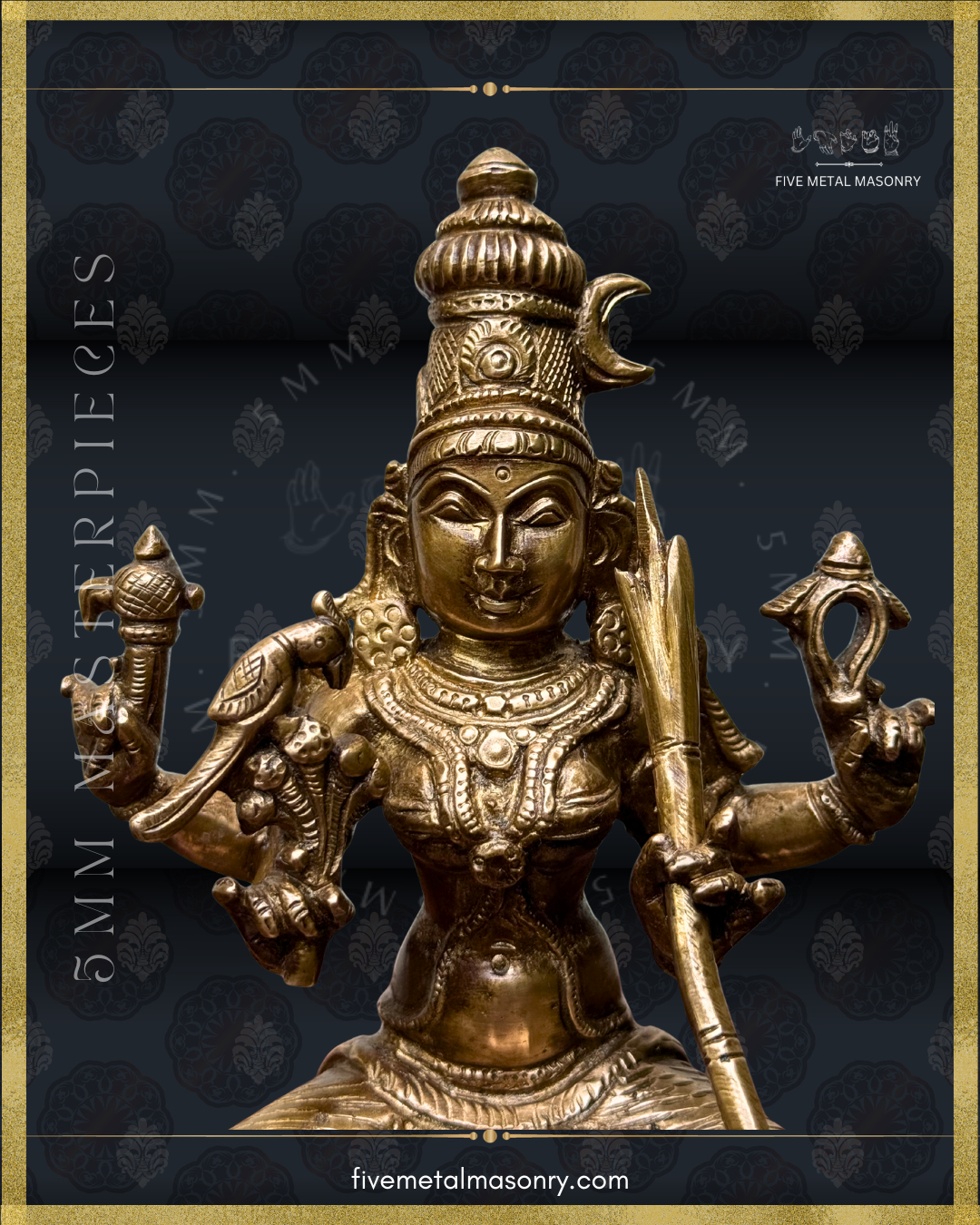 Kamakshi Panchaloha Bronze Icon - 10" with arch - Masterpieces Collection