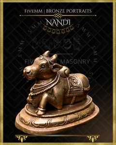 Nandi Panchaloha Bronze Icon - 2.25"