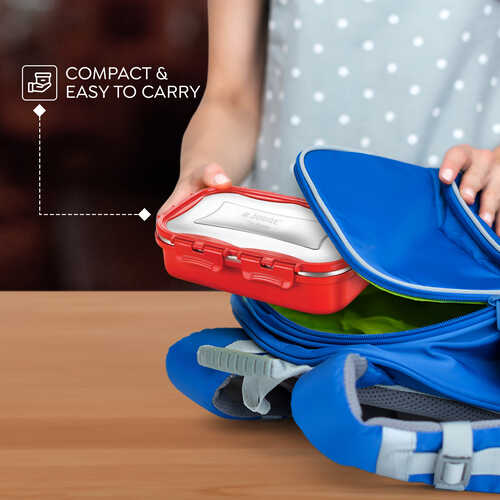 Judge by Prestige Non-Insulated Tiffin Box with Pouch, Set of 2 Containers (300 ml x 2)