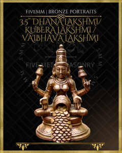 Dhana Lakshmi / Kubera Lakshmi Panchaloha Bronze Icon - 3.5"