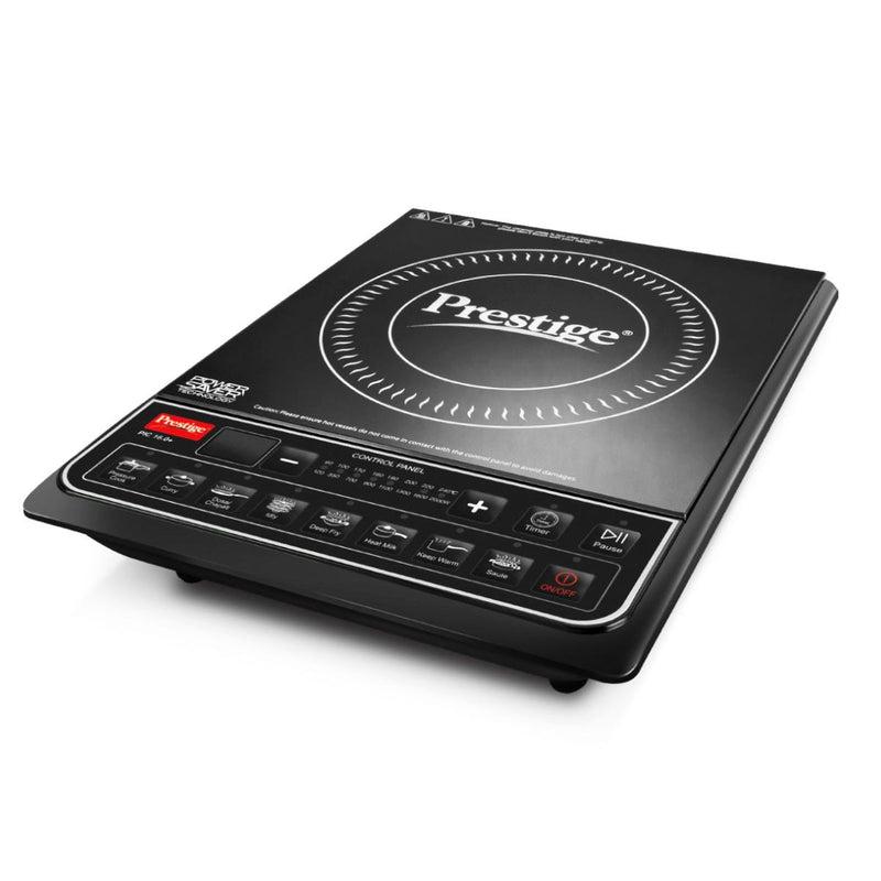 Prestige PIC 16.0 Plus 2000W Induction Cooktop, 4KV Surge Protection + Prestige Omega Deluxe Granite Alpha 3 Pc BYK Non-Stick Set: Kadai 24cm with Glass Lid, Omni Tawa 28cm, Fry Pan 24cm