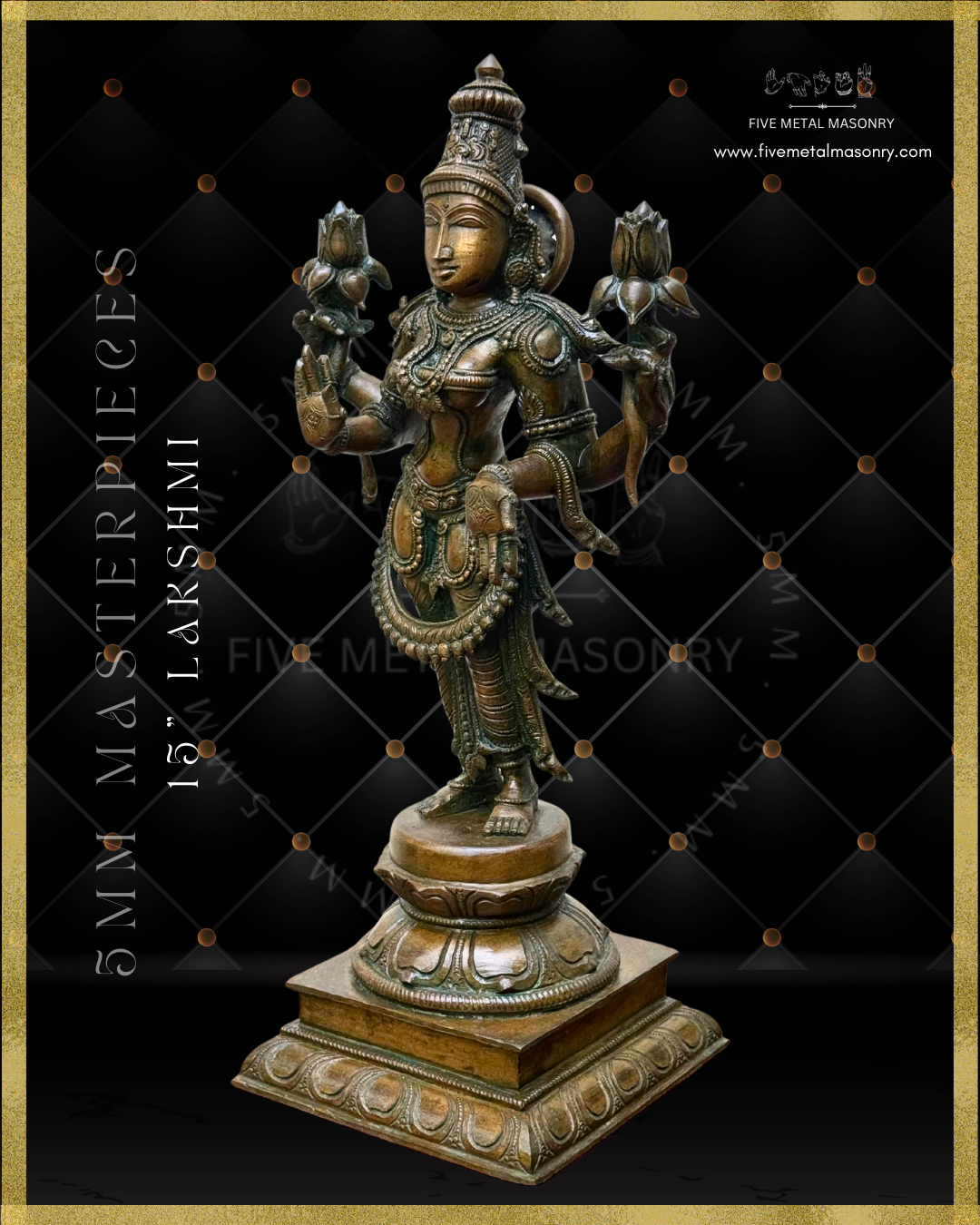 Lakshmi - Panchaloha Bronze Icon - 15" Standing - Masterpieces Collection