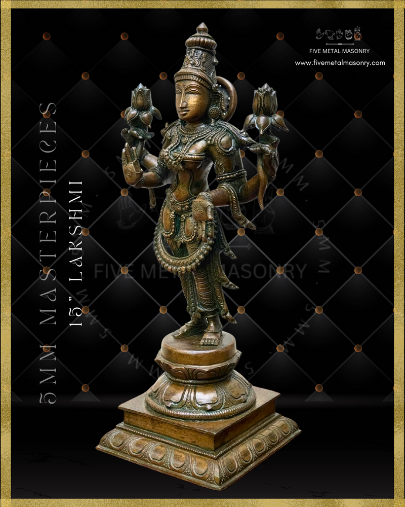 Lakshmi - Panchaloha Bronze Icon - 15" Standing - Masterpieces Collection