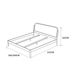 Adorn Homez Ryouta Wooden Bed with Rattan/Cane Without Storage