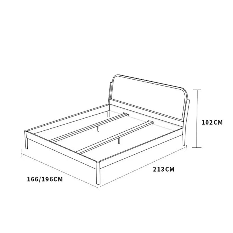 Adorn Homez Ryouta Wooden Bed with Rattan/Cane Without Storage