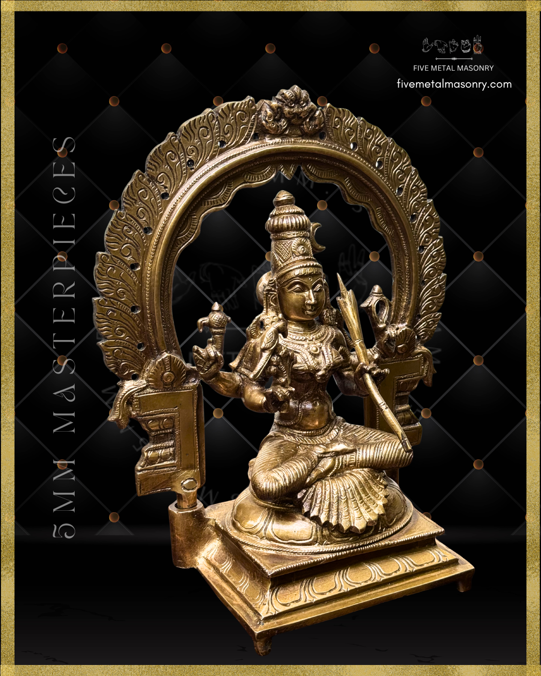 Kamakshi Panchaloha Bronze Icon - 10" with arch - Masterpieces Collection