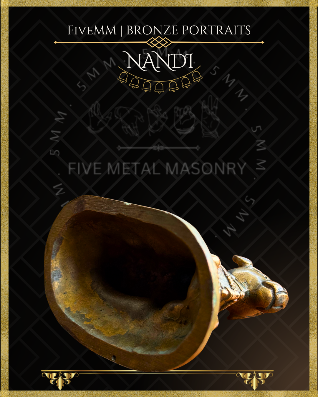 Nandi Panchaloha Bronze Icon - 2.25"