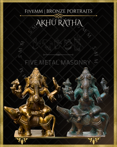 Ganesa on Mooshika Panchaloha Bronze Icon - 5"