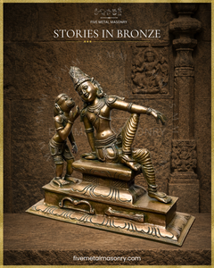 Rama and Hanuman in Sita Sandesa | Panchaloha Bronze Icon - 10" | Stories in Bronze Collection | Made to Order