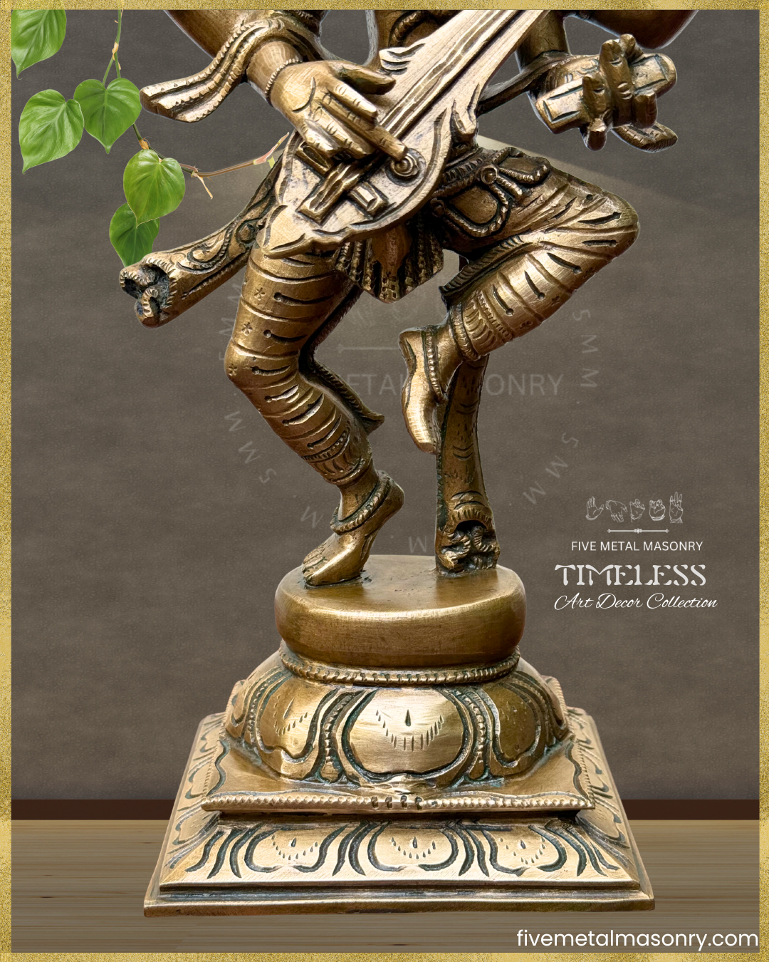 Nrtta (Dancing) Saraswati Panchaloha Bronze Icon - 13" - Timeless Collection