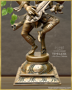 Nrtta (Dancing) Saraswati Panchaloha Bronze Icon - 13" - Timeless Collection