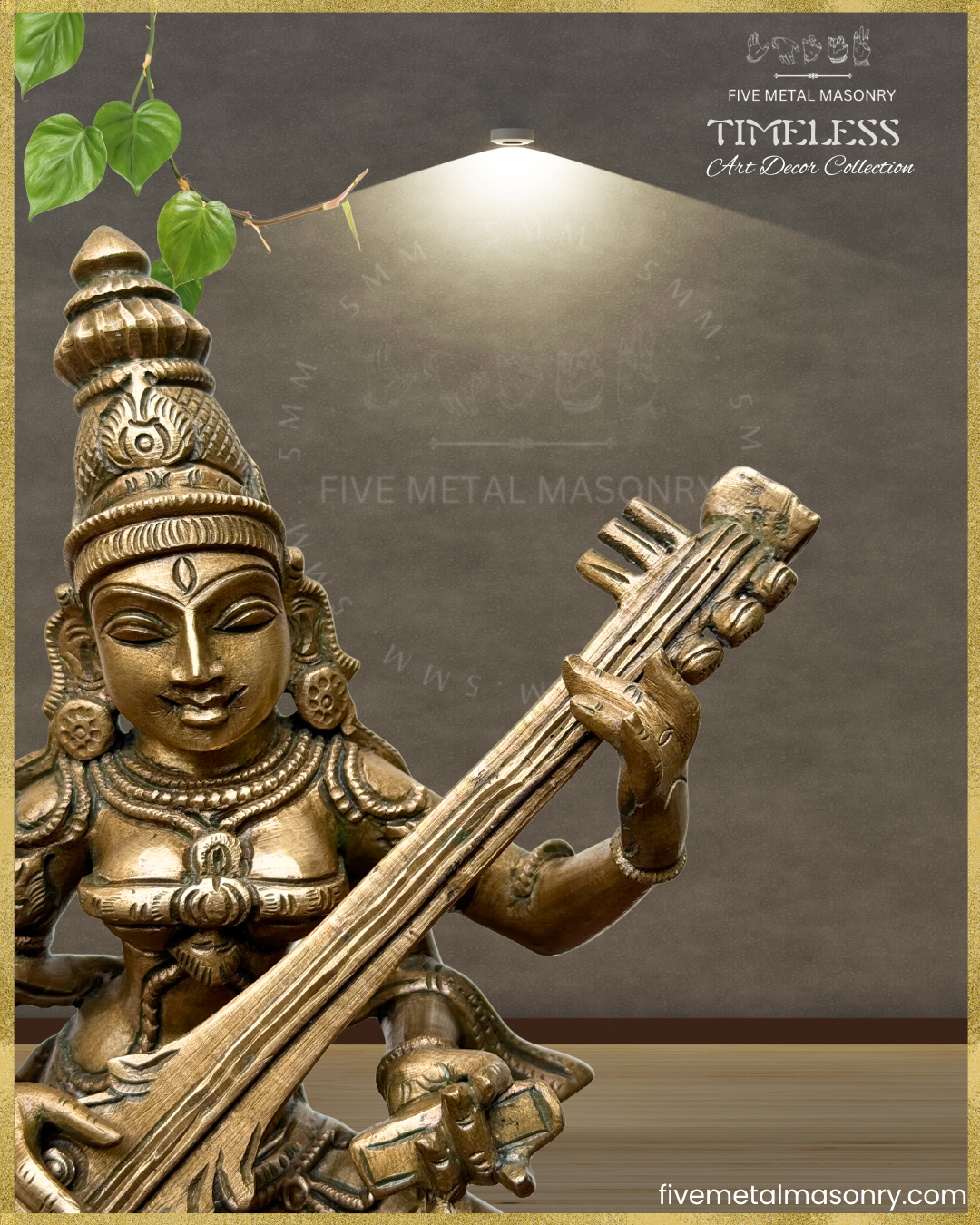Nrtta (Dancing) Saraswati Panchaloha Bronze Icon - 13" - Timeless Collection