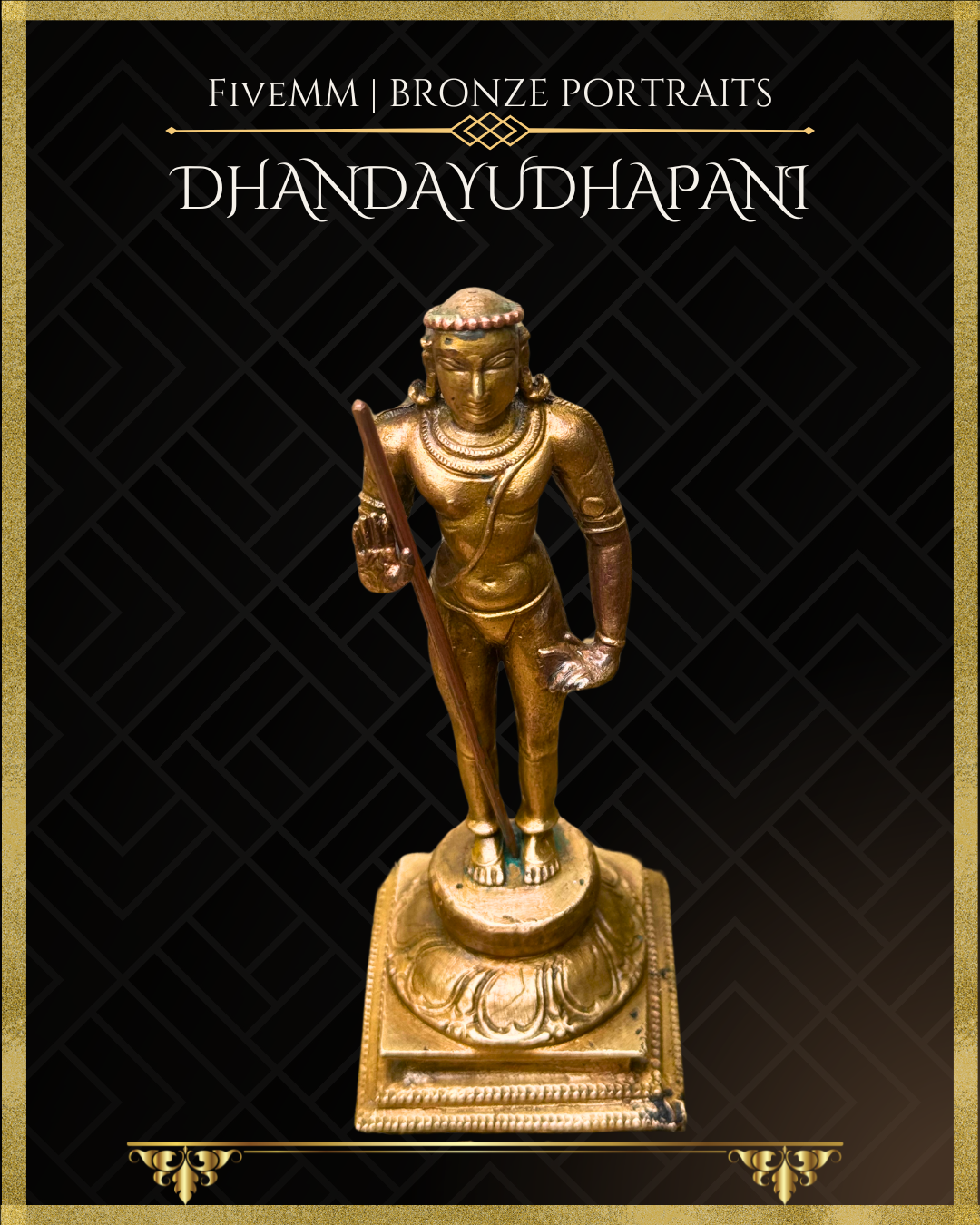 Dhandayudhapani Murugan Panchaloha Bronze Icon - 5.5"