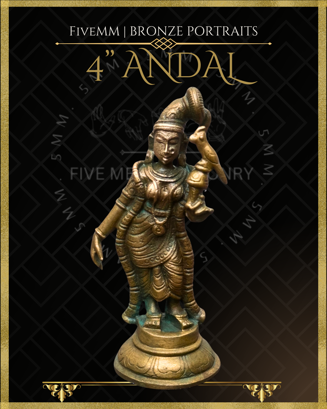 Andal Panchaloha Bronze Icon - 4"
