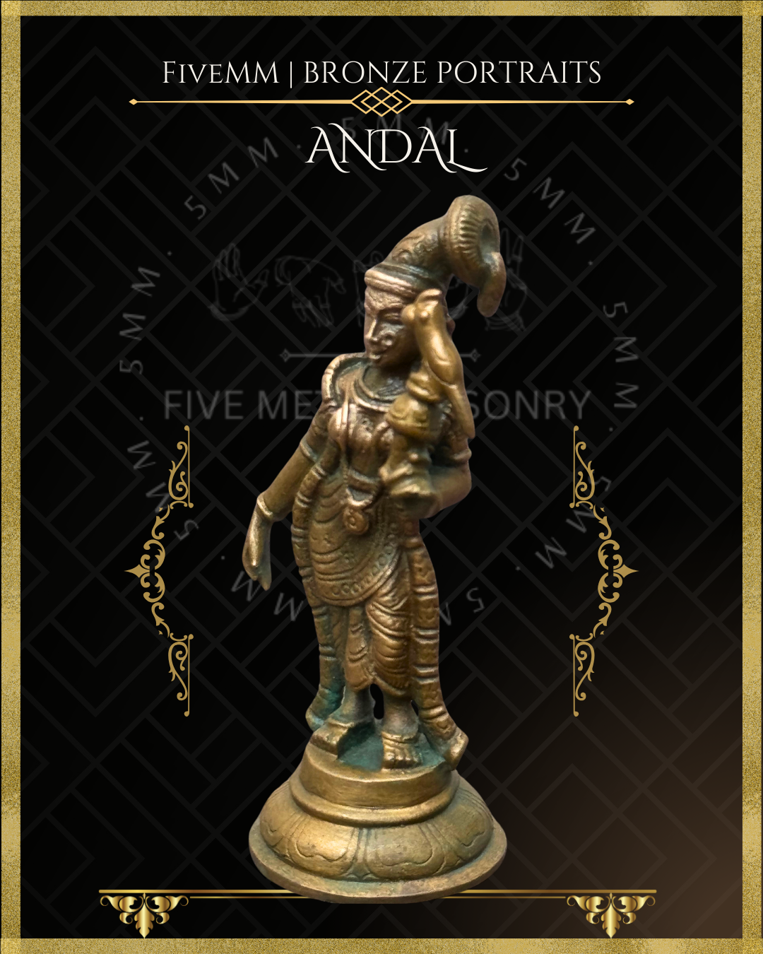 Andal Panchaloha Bronze Icon - 4"