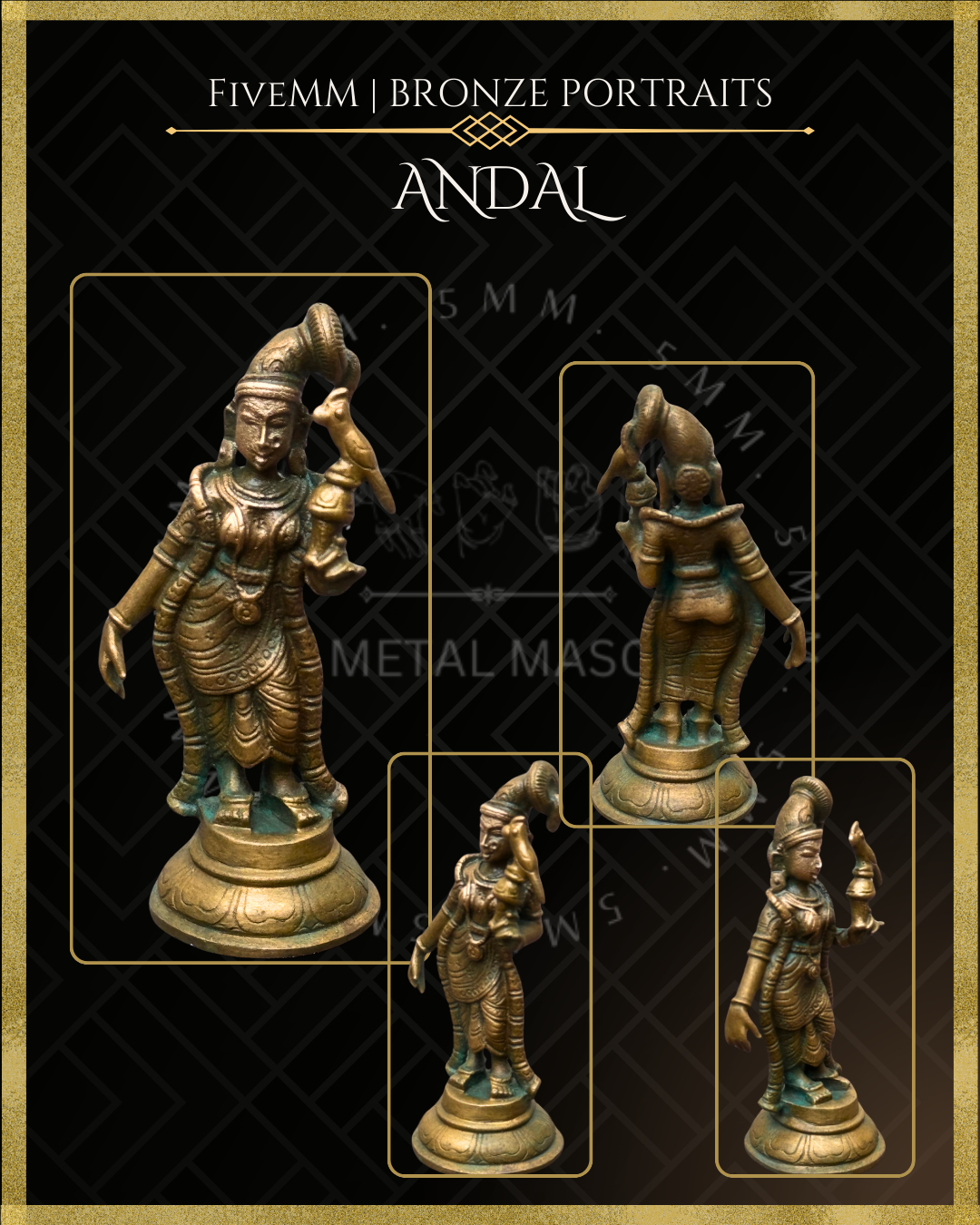 Andal Panchaloha Bronze Icon - 4"