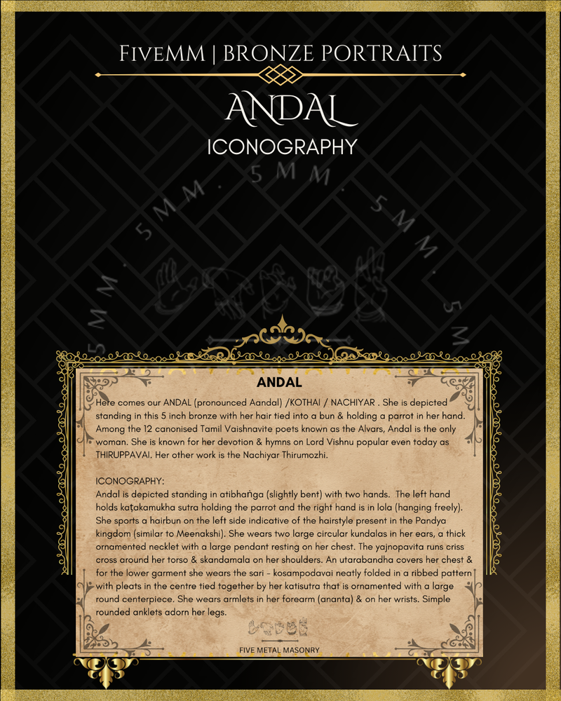 Andal Panchaloha Bronze Icon - 5"