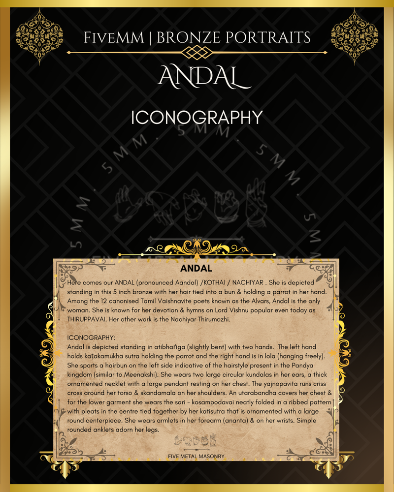 Andal Panchaloha Bronze Icon - 7"