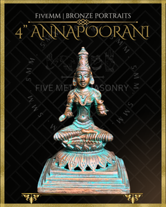 Annapurna/Annapoorani Panchaloha Bronze Icon - 4"
