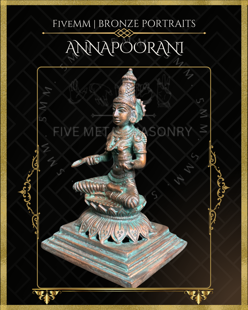 Annapurna/Annapoorani Panchaloha Bronze Icon - 4"