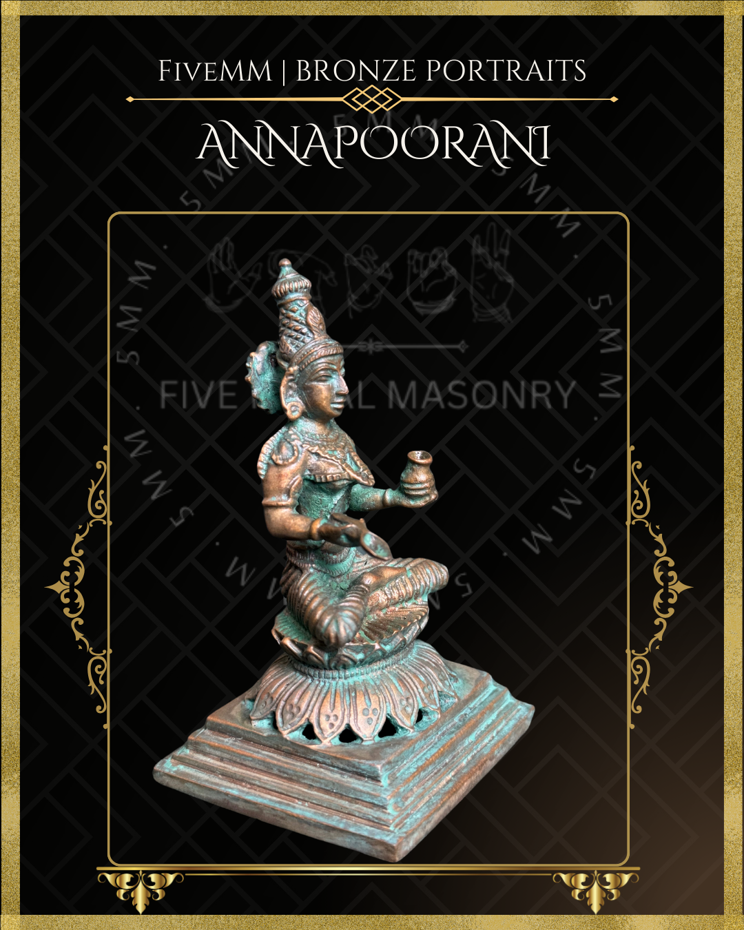 Annapurna/Annapoorani Panchaloha Bronze Icon - 4"
