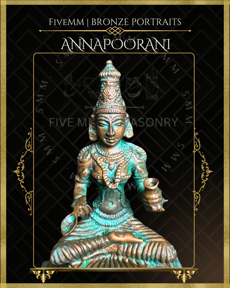 Annapurna/Annapoorani Panchaloha Bronze Icon - 4"