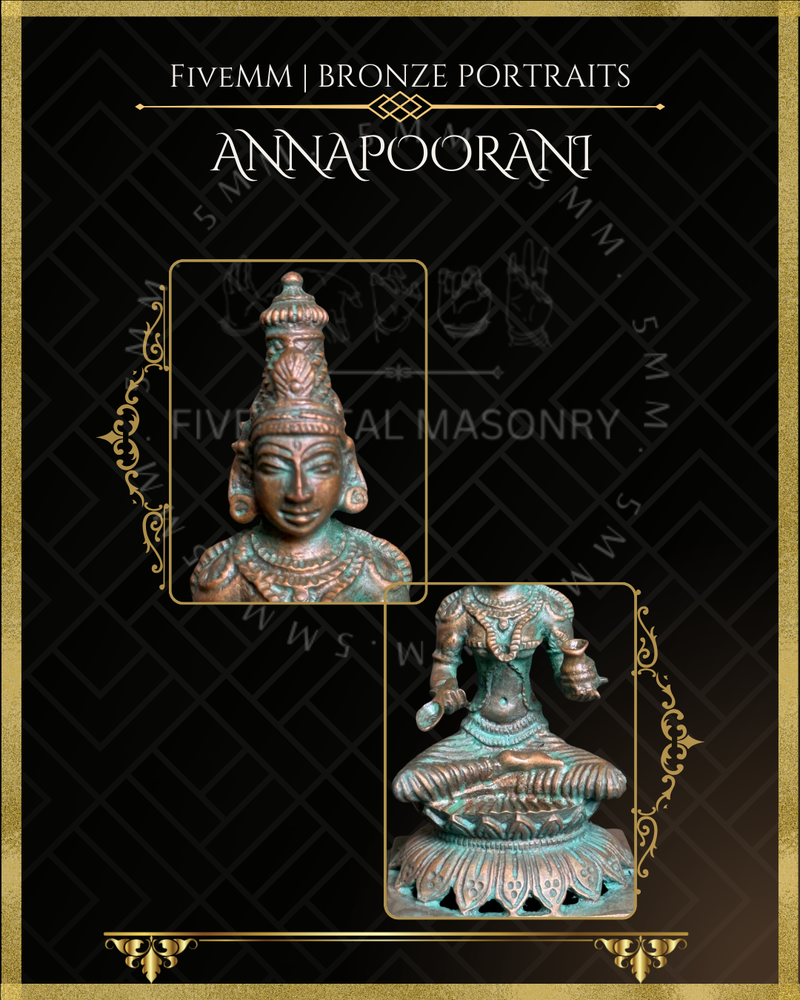 Annapurna/Annapoorani Panchaloha Bronze Icon - 4"