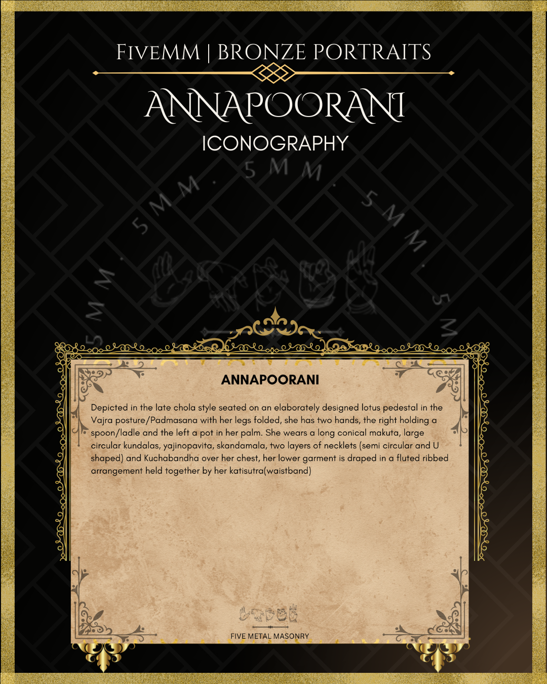 Annapurna/Annapoorani Panchaloha Bronze Icon - 4"