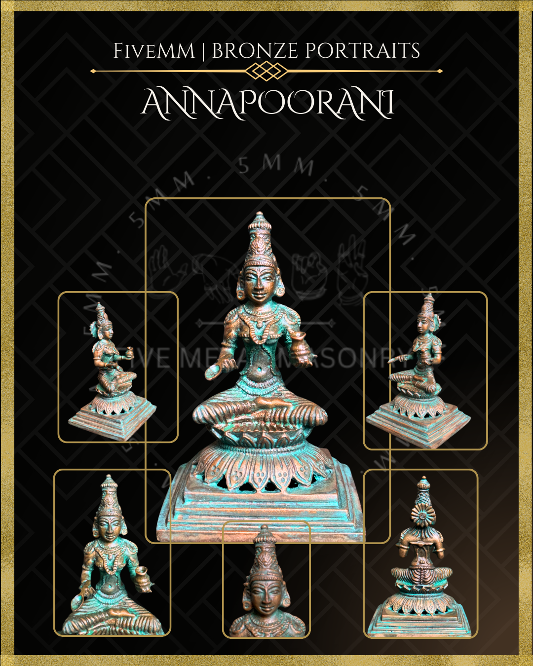 Annapurna/Annapoorani Panchaloha Bronze Icon - 4"
