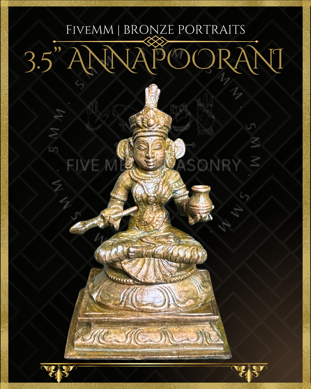 Annapurna/Annapoorani Panchaloha Bronze Icon - 3.5"