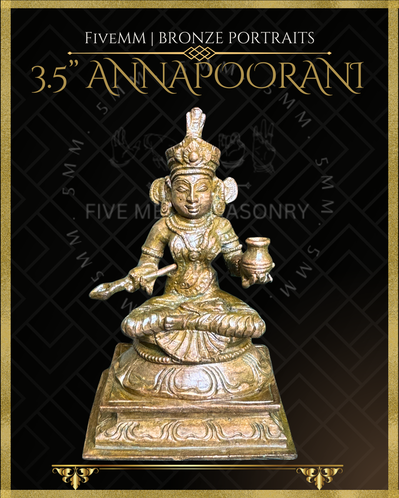 Annapurna/Annapoorani Panchaloha Bronze Icon - 3.5"