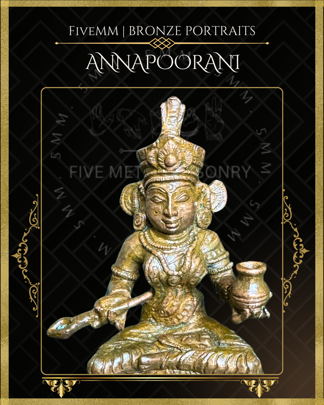 Annapurna/Annapoorani Panchaloha Bronze Icon - 3.5"