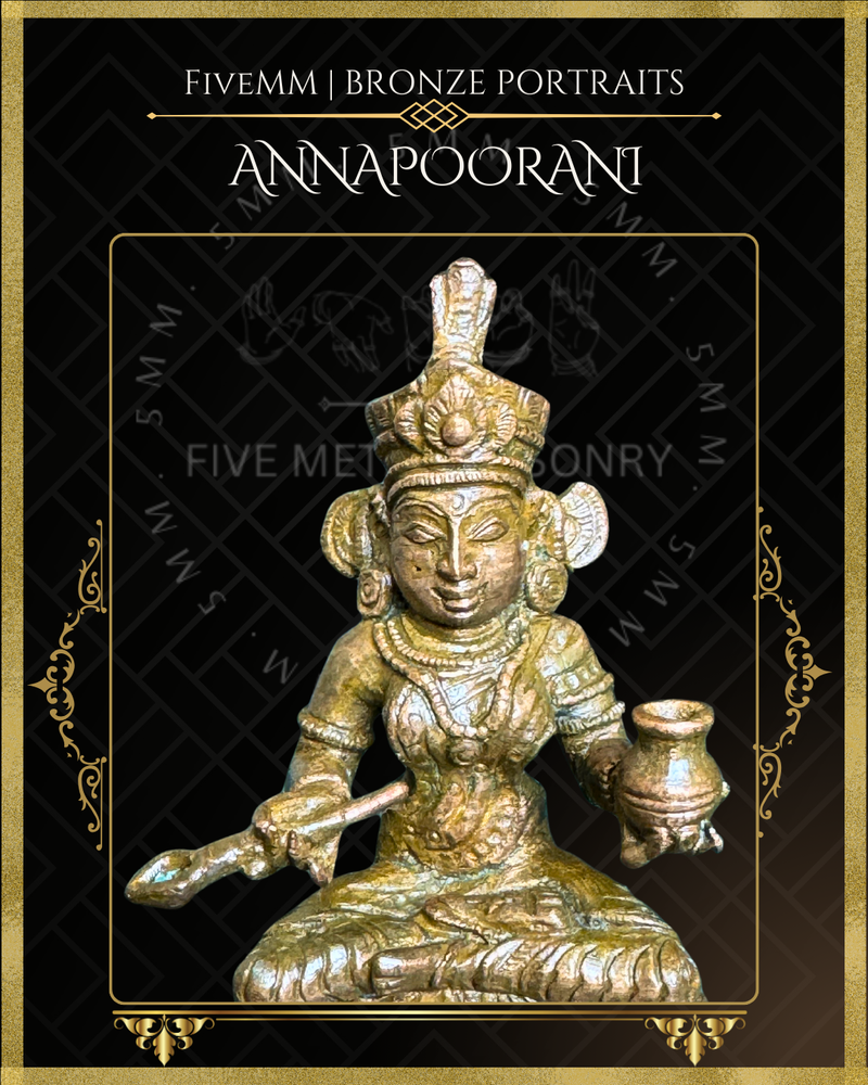Annapurna/Annapoorani Panchaloha Bronze Icon - 3.5"