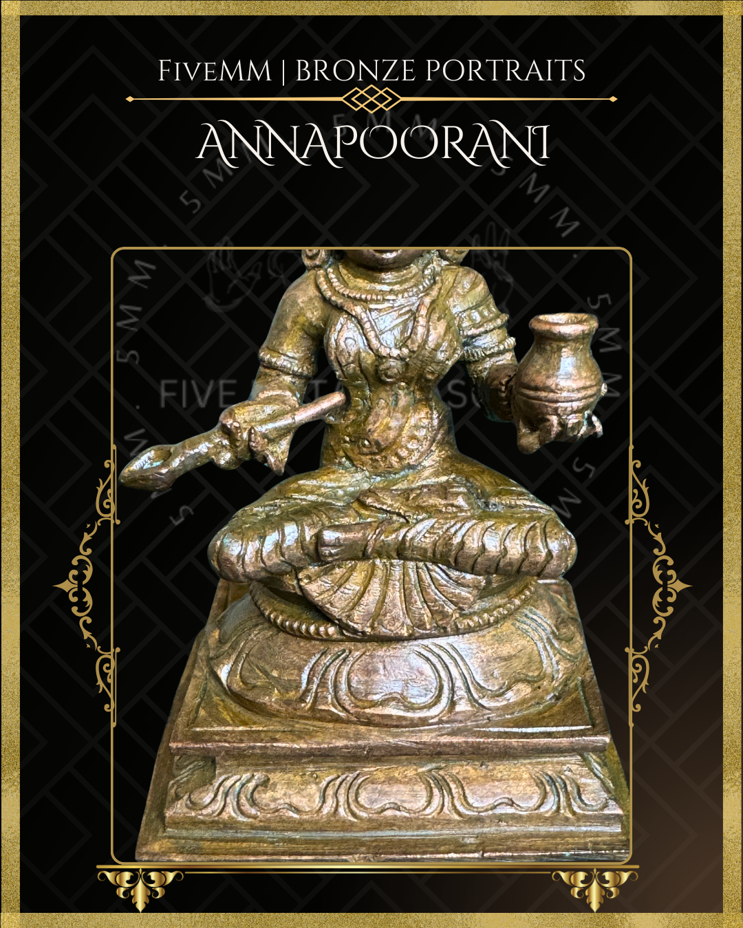 Annapurna/Annapoorani Panchaloha Bronze Icon - 3.5"