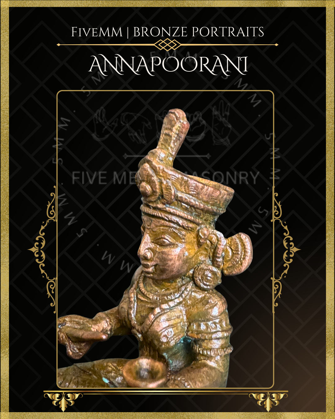 Annapurna/Annapoorani Panchaloha Bronze Icon - 3.5"