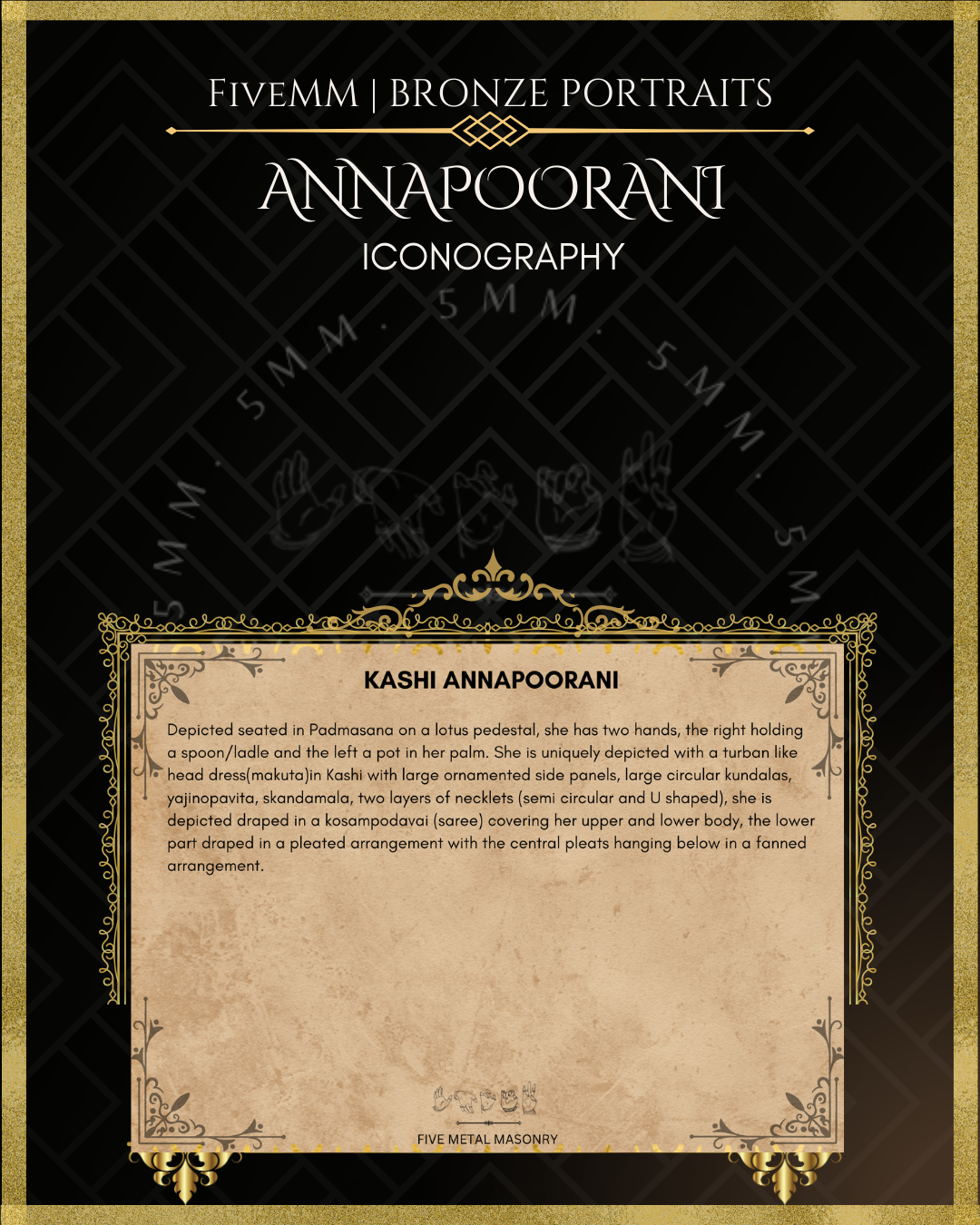 Annapurna/Annapoorani Panchaloha Bronze Icon - 3.5"