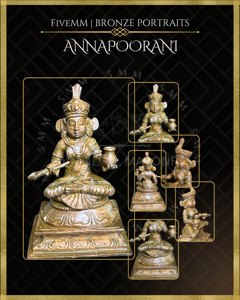 Annapurna/Annapoorani Panchaloha Bronze Icon - 3.5"