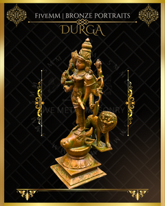 Durga  Panchaloha Bronze Icon - 6" - Antique finish