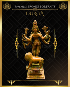 Durga  Panchaloha Bronze Icon - 6" - Antique finish