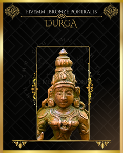 Durga  Panchaloha Bronze Icon - 6" - Antique finish