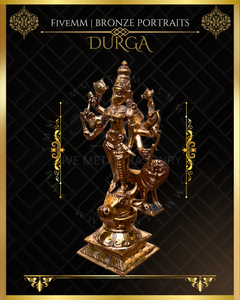 Durga  Panchaloha Bronze Icon - 6" - Polished finish