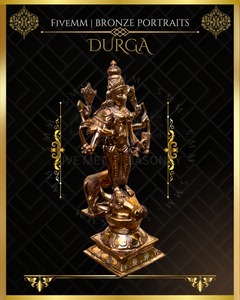 Durga  Panchaloha Bronze Icon - 6" - Polished finish