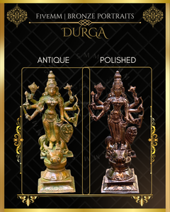 Durga  Panchaloha Bronze Icon - 6" - Polished finish