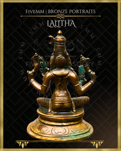 Lalitha Tripurasundari Panchaloha Bronze Icon - 3.5" -  Antique finish
