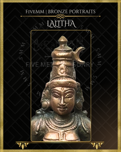 Lalitha Tripurasundari Panchaloha Bronze Icon - 3.5" -  Antique finish