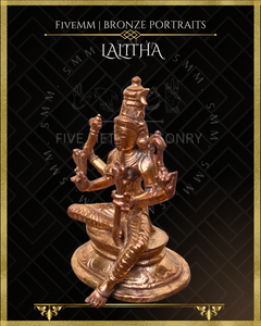 Lalitha Tripurasundari Panchaloha Bronze Icon - 3.5" -  Polished finish
