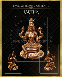 Lalitha Tripurasundari Panchaloha Bronze Icon - 3.5" -  Polished finish